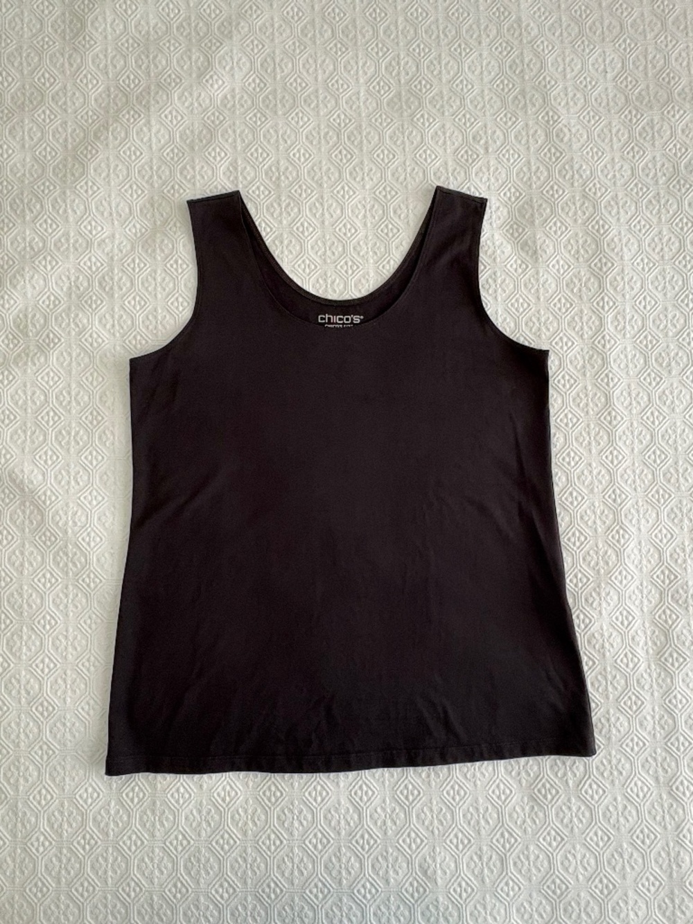 Chico's Microfiber Layering Scoop Neck Tank Top Black 2